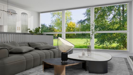 Geluidsdicht Franse stijl Aluminium Vensterglas Vervanging Horizontale opening