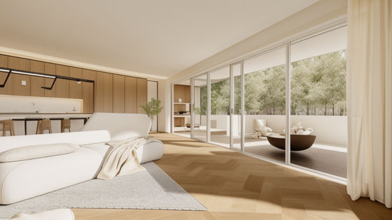 OEM / ODM Balkon Aluminium Glijdende Glasdeur Waterdicht Gemakkelijke installatie